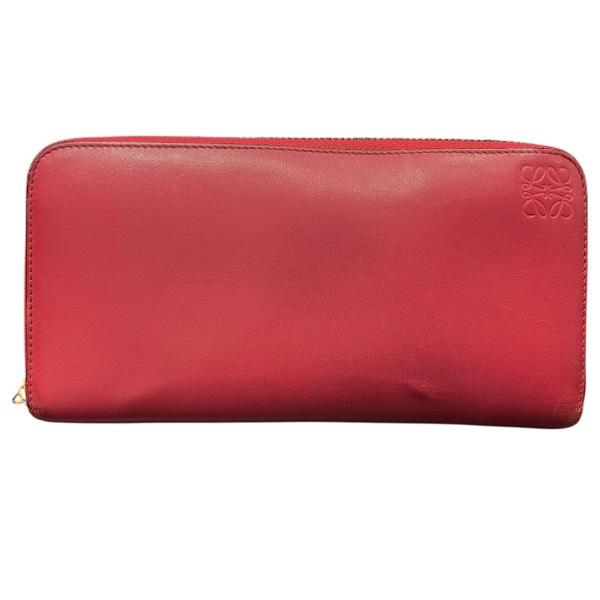 ロエベ LOEWE アナグラム ピンク ラウンドファスナー 長財布