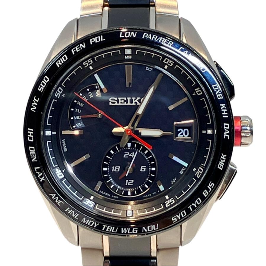SEIKO（セイコー） 腕時計 SS 電波ソーラー ブラック文字盤文字盤 8B63 