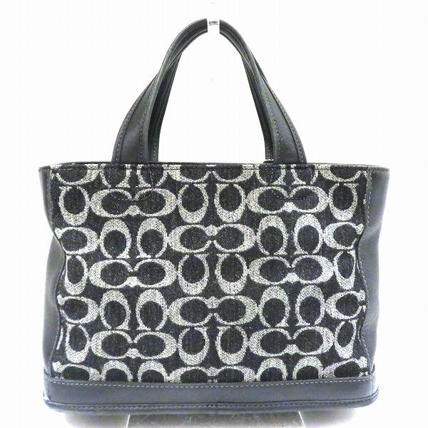 コーチ COACH 6167 ジャガード×レザー バッグ ハンドバッグ レディース