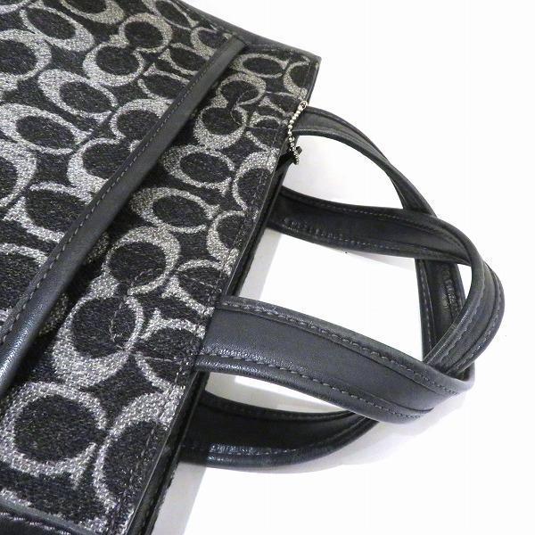 コーチ COACH 6167 ジャガード×レザー バッグ ハンドバッグ レディース