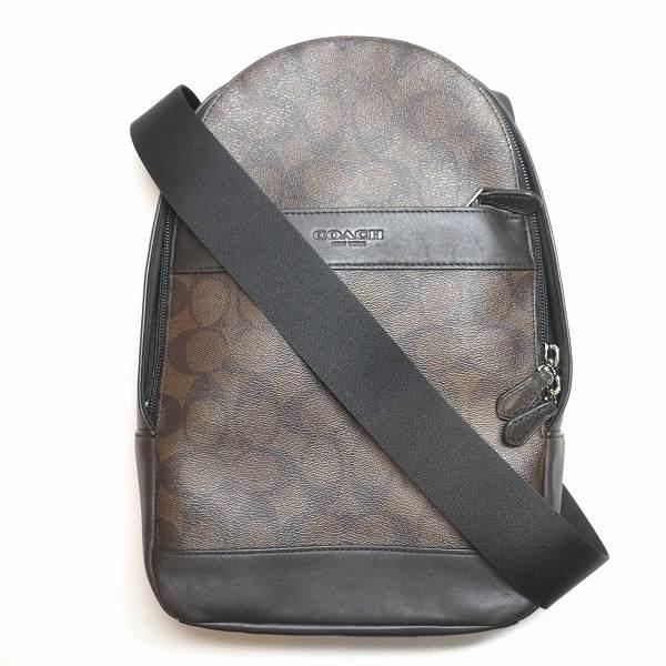 美品 バッグ F シグネチャー Coach コーチ 全品本物保証 激安ブランドアイテム S4 ボディバッグ 中古 メンズ バッグ Dagl Tg
