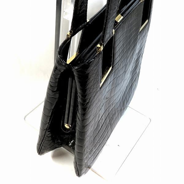 【MORABITO】ハンドバッグ　ローザンヌ　クロコダイル本革　ブラック MORABITO】ハンドバッグ ローザンヌ クロコダイル本革 ブラック