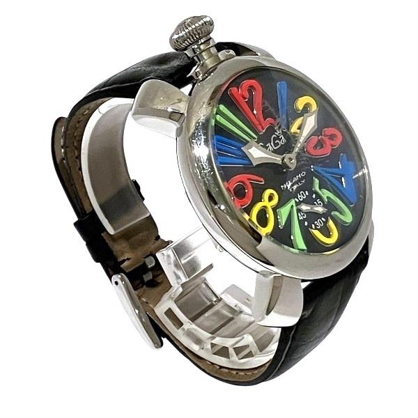 【不動品】 ガガミラノ マヌアーレ48 クロノグラフ 腕時計 電池式 メンズ bfee7b5c-57b5-47ea-8ffd-