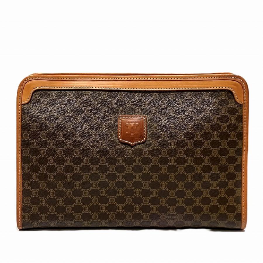 極美品☆【CELINE】セリーヌ セカンドバッグ マカダム柄 PVC/レザー CELINE（セリーヌ） セカンドバッグ マカダム PVC レザー ユニセックス