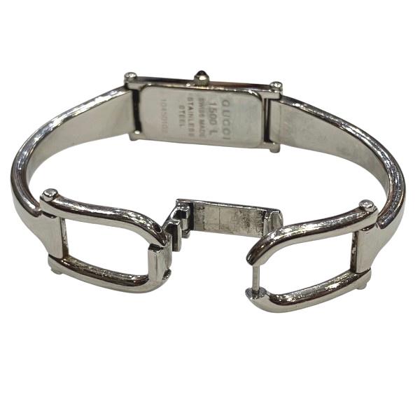 t GUCCI 1500L スクエア ピンクシェル バングルウォッチ中古品 GUCCI