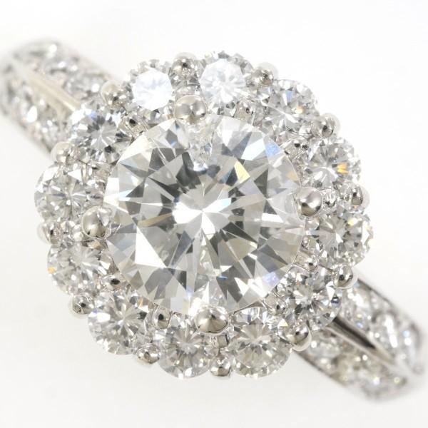 リング PT900 プラチナ 指輪 8号 ダイヤ 1.192 0.82 鑑定書 総重量約  