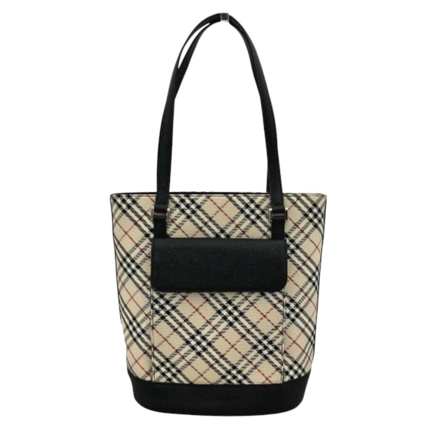 美中古　バーバリートートバッグ ノバチェック　肩掛け可能　高級 BURBERRY（バーバリー） トートバッグ ノバチェック キャンバス レザー