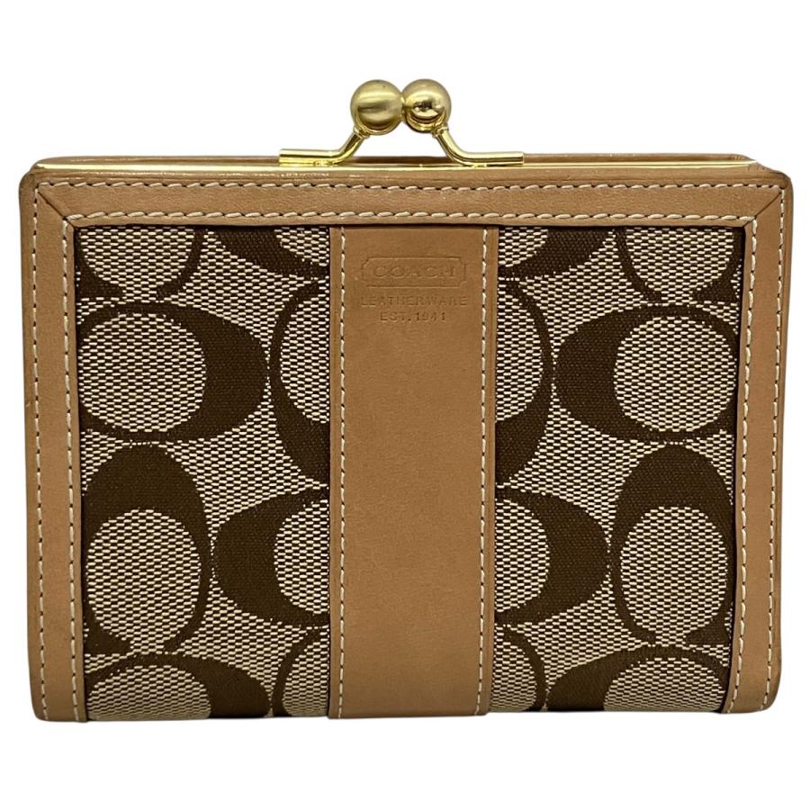 COACH（コーチ） 二つ折り財布 シグネチャー キャンバス レザー 
