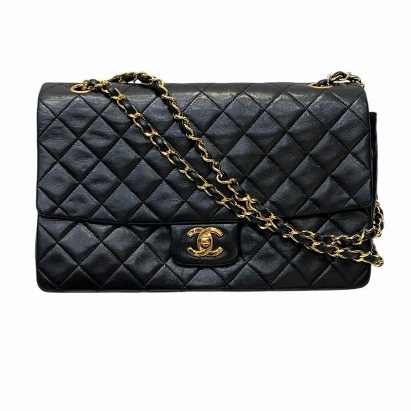 美品CHANELマトラッセ ブラックレザー ショルダーバッグ　ノベルティー CHANEL（シャネル） マトラッセ マトラッセ27 ブラック バッグ