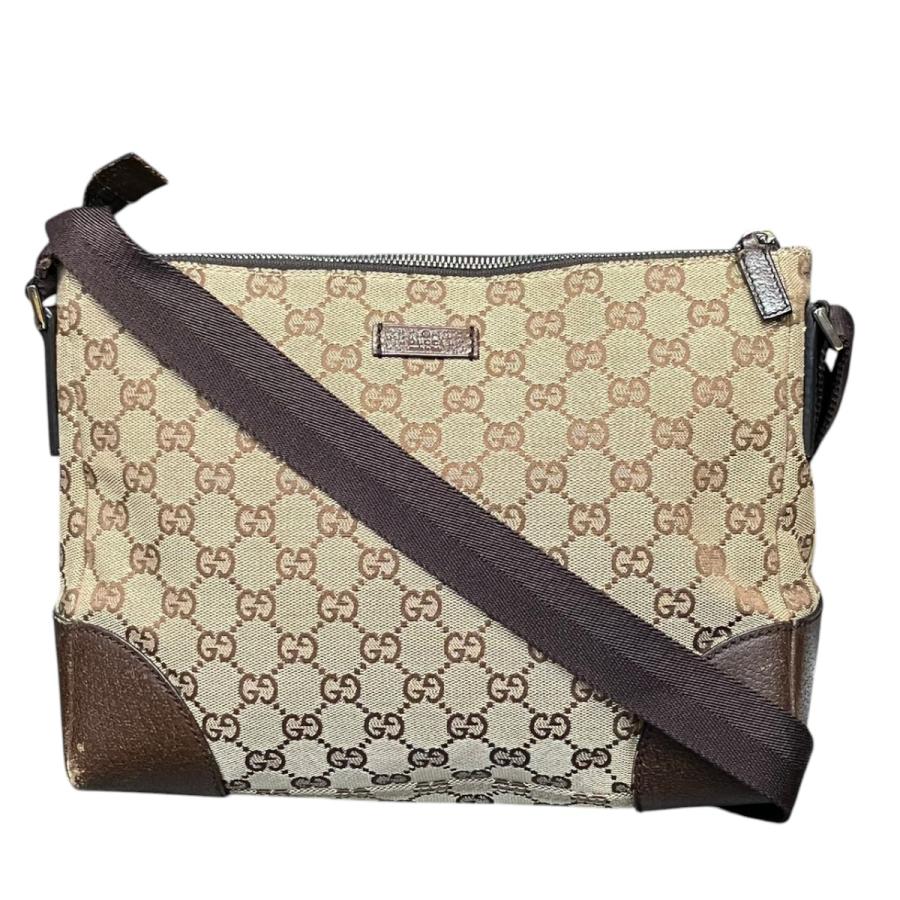 GUCCI（グッチ） ショルダーバッグ GGキャンバス キャンバス レザー