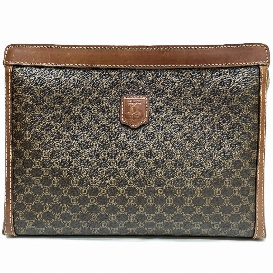 CELINE マダカム PVC✕レザー セカンドバッグ約26cm x 20cm CELINE（セリーヌ） セカンドバッグ マカダム PVC レザー ユニセックス