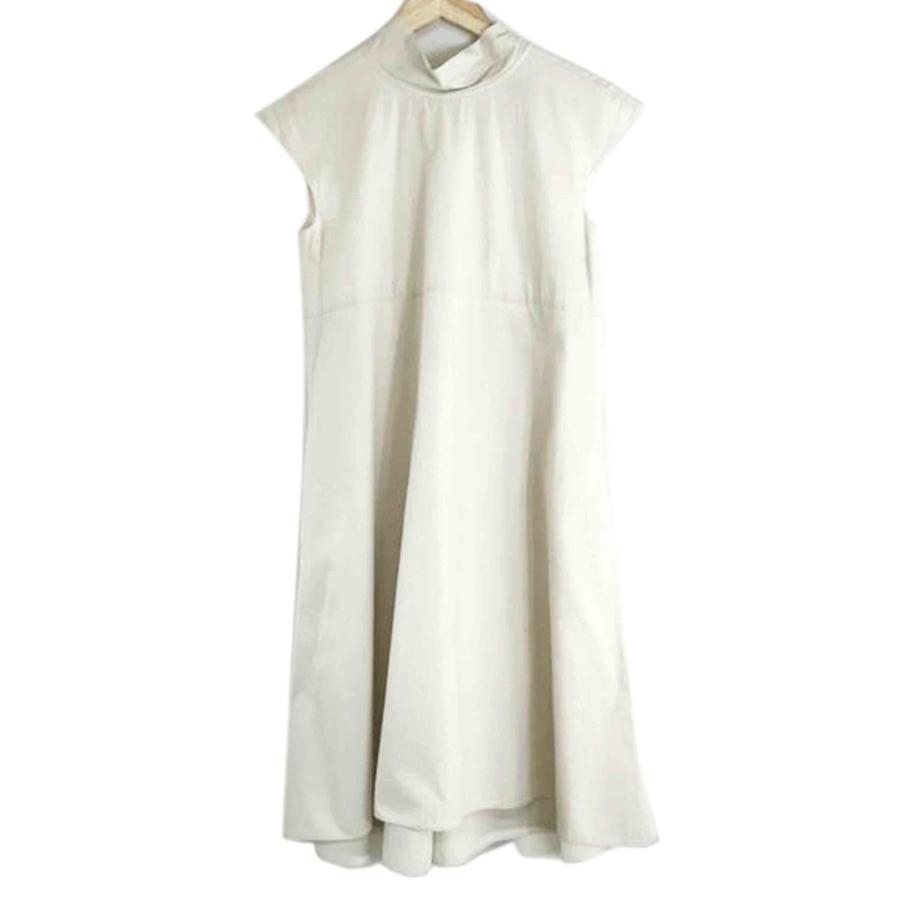 JIL SANDER ジル サンダー/ノースリーブフレアワンピース/アイボリー  