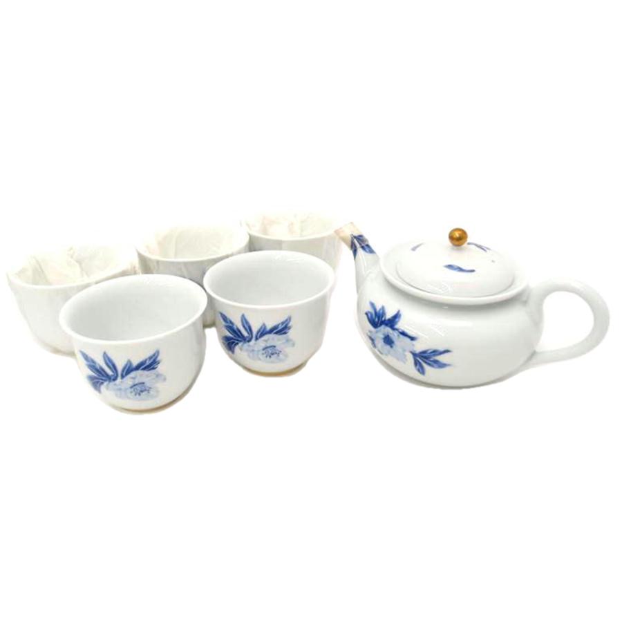 深川青磁/オリエンタルブルー 急須茶器揃 6点セット/SAランク/69【中古