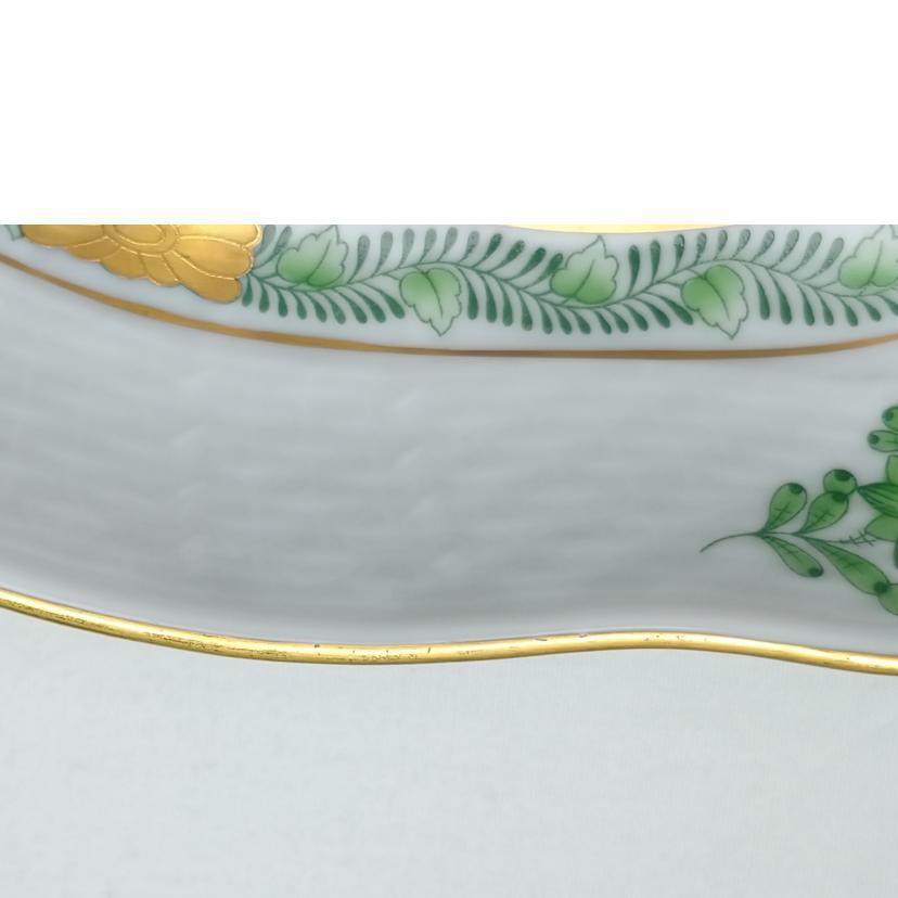 HEREND ヘレンド/アポニーグリーン オーバルプレート 小皿×2枚