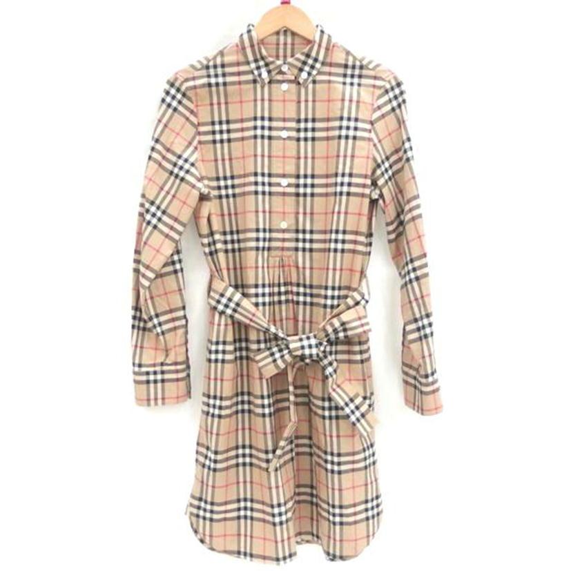 BURBERRY チェック柄 長袖ワンピース 100%コットン BURBERRY チェック柄 長袖ワンピース 100%コットン BURBERRY チェック