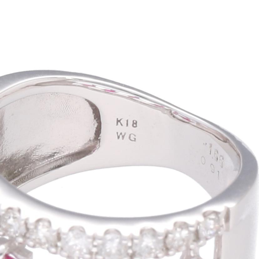 ◎K18WGルビーダイヤリング#12 1.66/D0.91ct/#12/Aランク/67【中古  