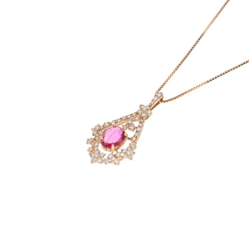 K18ルビーダイヤネックレス1.01/D0.61ct/ネックレス/Aランク/89【中古 K18ルビーダイヤネックレス1.01/D0.61ct/ネックレス/Aランク/89【中古