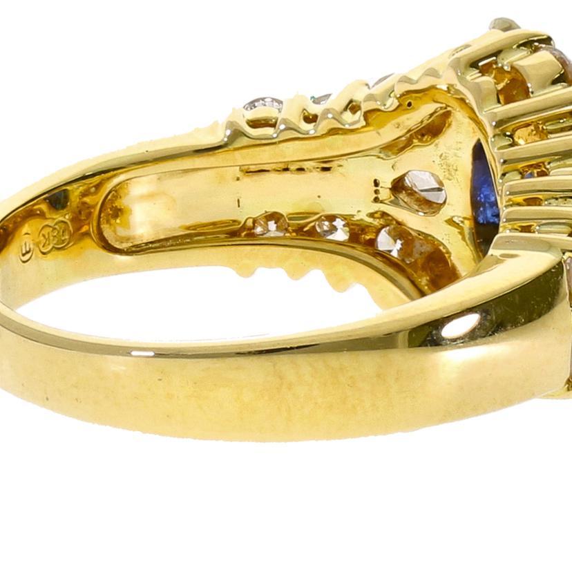 K18サファイアダイヤリング1.34/D1.19ct/Aランク/59【中古