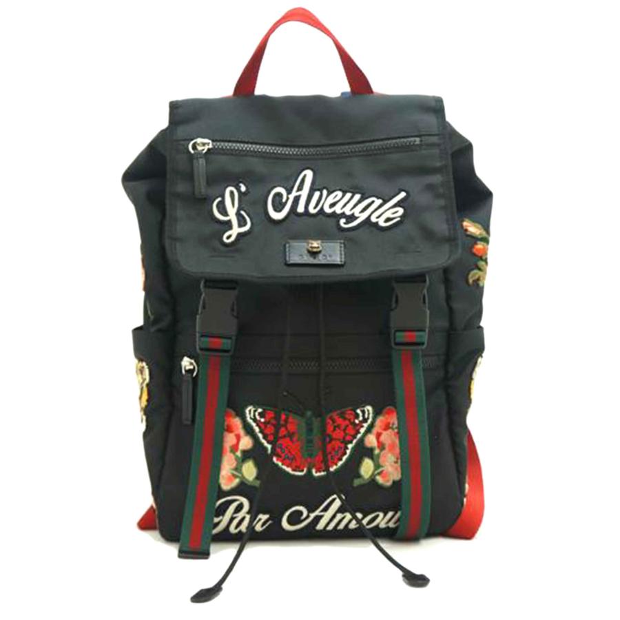 【中古】GUCCI グッチ テクノキャンバス　バックパック　リュック　タイガー GUCCI グッチ/タイガー刺繍テクノキャンバスバックパック/グッチ