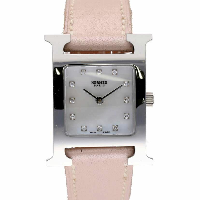 HERMES（エルメス） エルメス/Hウォッチ・ホワイトシェル/12Pダイヤ