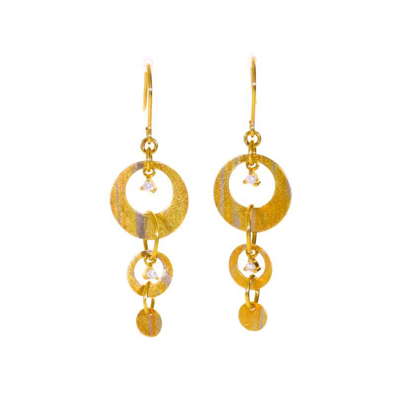 K18 18金　サークルフックピアス K18ダイヤサークルフックピアス/1.3g/0.02/0.02ct/ピアス/SAランク/69