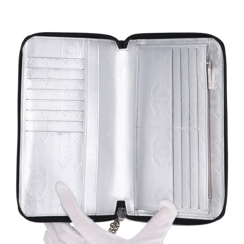 CHANEL シャネル　カンボンライン　オーガナイザー　ホワイト/ブラック CHANEL シャネル/カンボンラインオーガナイザーラウンド長財布