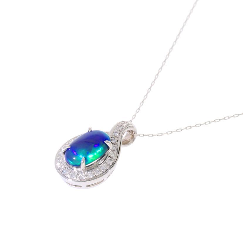 PT900/850ブラックオパールダイヤネックレス1.317/D0.16ct/Aランク/59 