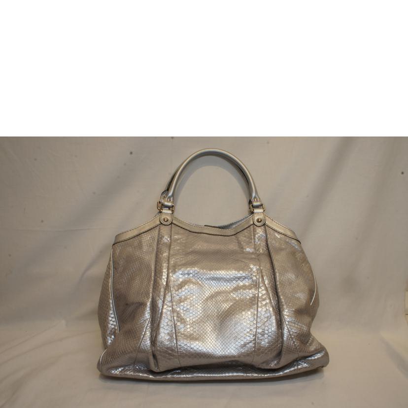 GUCCI グッチ/パイソンレザースーキーシルバートートバッグ/211943/001 