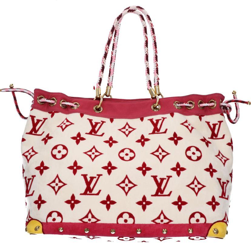 ルイヴィトン LOUIS VUITTON エポンジュ M92096/ クルーズライン 肩掛け カバン 特大 ビーチバッグ ボストンバッグ トートバッグ ショルダーバッグ パイル ピンク LOUIS VUITTON - ルイヴィトン LOUIS VUITTON エポンジュ M92096