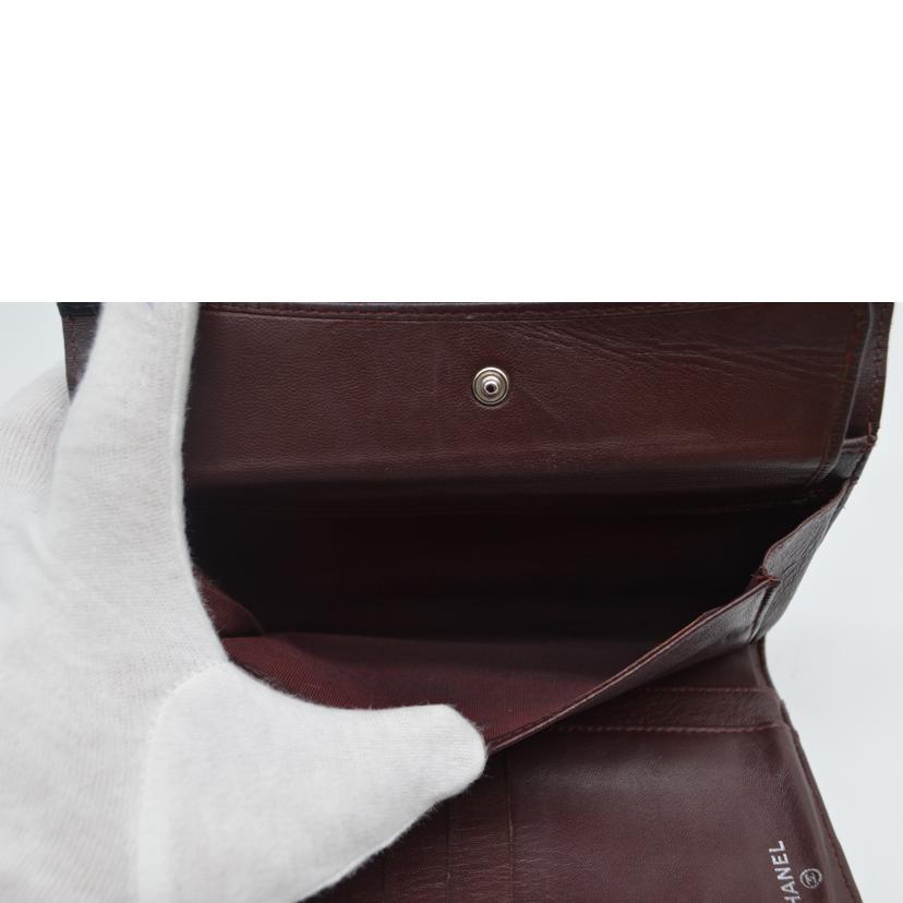 CHANEL/マトラッセラムスキンココマークレザー長財布/A31506/144