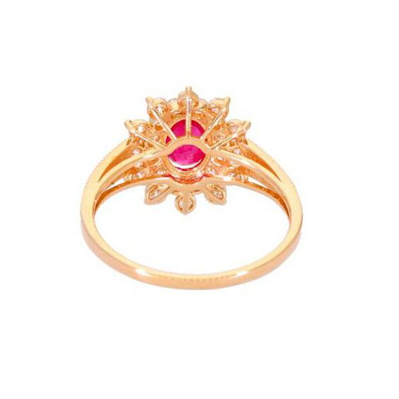 K18ルビーダイヤリング1.05/D1.08ct/#15/リング/Aランク/59【中古