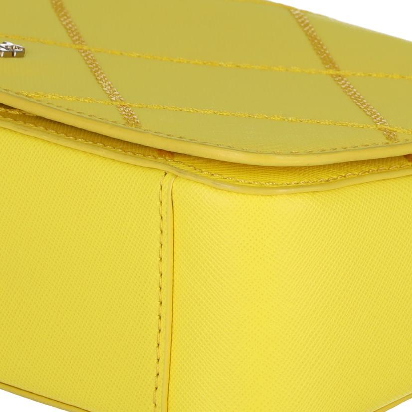 TORY BURCH トリーバーチ/レザーステッチフラップチェーンショルダー/イエロー/ブランドバック/Aランク/42【中古】 TORY BURCH（トリーバーチ） トリーバーチ/レザーステッチフラップ