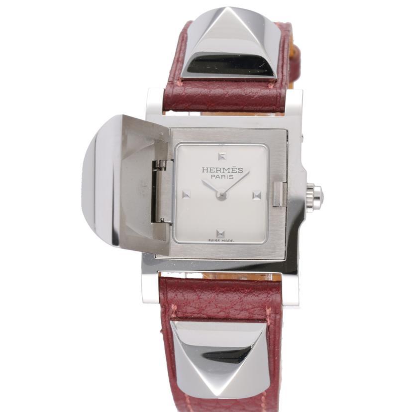 HERMESメルドール　レディース腕時計 HERMES エルメス メドール ME1.210 GP 革 ホワイト レディース