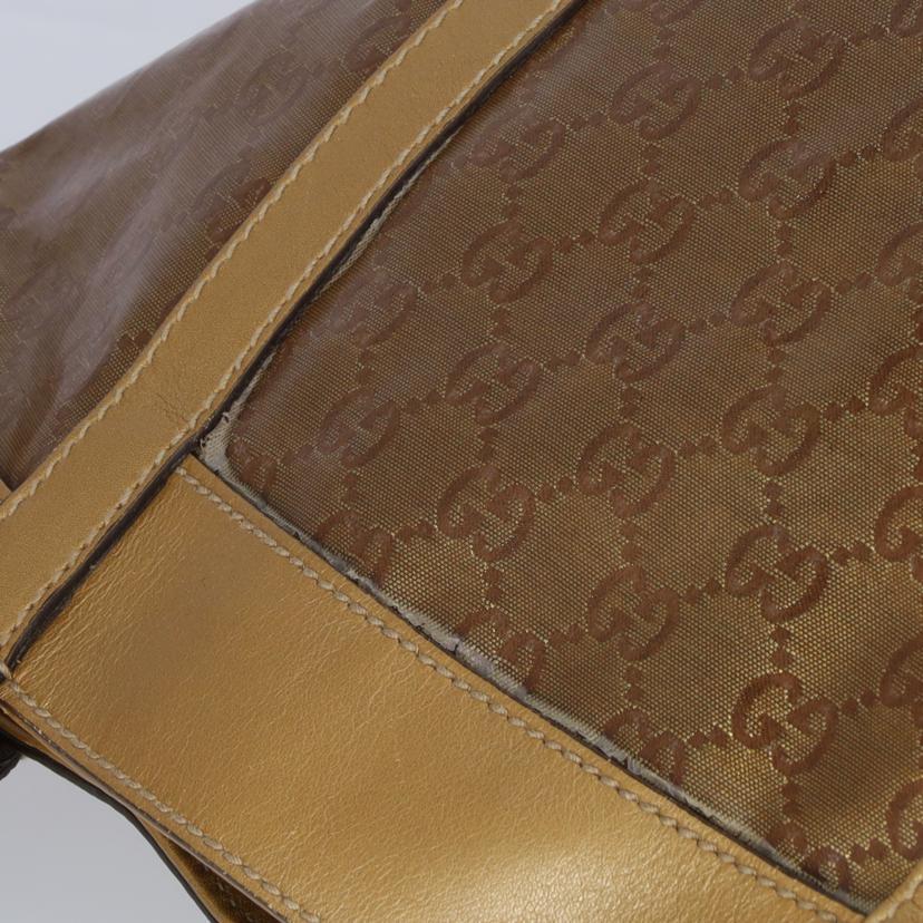 GUCCI グッチ/GGクリスタル/アビートートバッグ/ブラウンゴールド  
