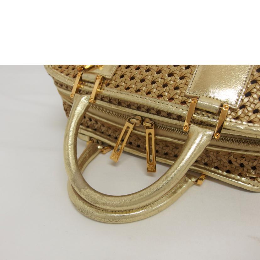 LOEWE（ロエベ） アナグラム 編ミ込ミレザー/アマソナ28/ ハンドバッグ
