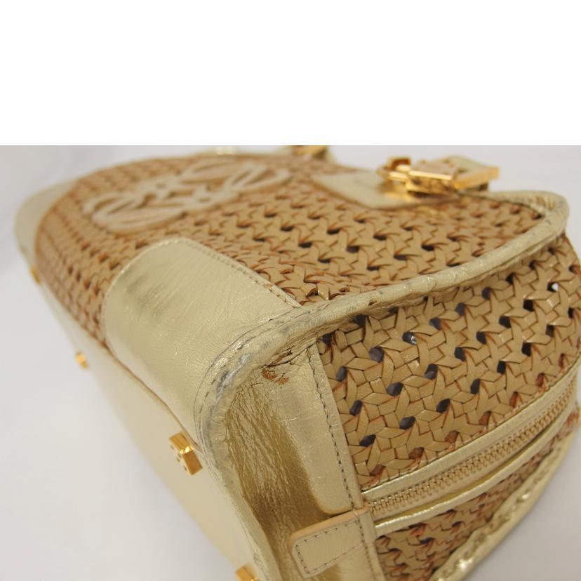 LOEWE（ロエベ） アナグラム 編ミ込ミレザー/アマソナ28/ ハンドバッグ