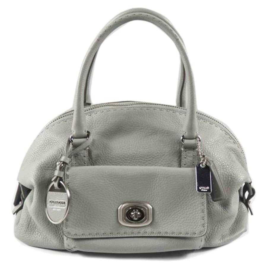 COACH コーチ ハンドバッグ シルバー グレー シグネチャー 13283 COACH】コーチ スムースレザー シグネチャー 型押し ダーシー キャリー