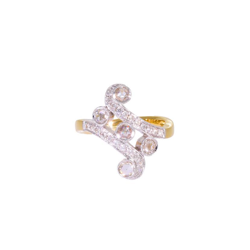 ◎K18ローズカットダイヤリング0.22/0.48ct/#13/リング/Aランク/59 