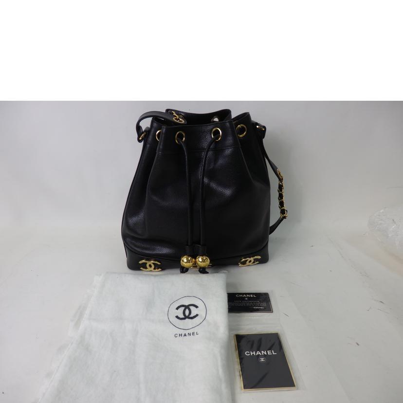 CHANEL シャネル/トリプルココマーク/巾着チェーンショルダー/キャビア 