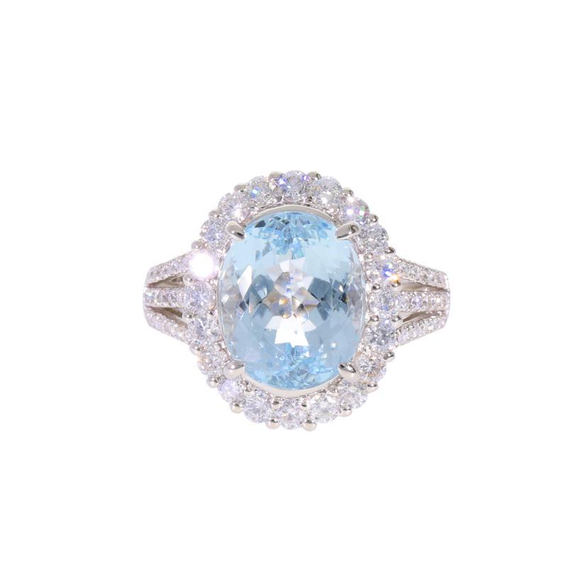 1862 アクアマリンダイヤリングPT900プラチナ11号1.05ct