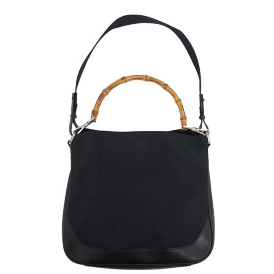 Gucci グッチ GGキャンバス バンブー 2WAYバッグ ブラック
