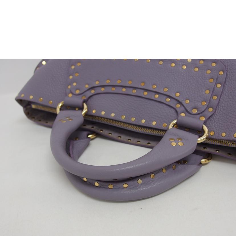 CELINE（セリーヌ） <br>CELINE レザーハンドバッグ スタッズ/ブギー