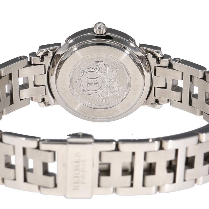 br>HERMES エルメス/クリッパー・グレー/レディース/クオーツ/CL4.210  