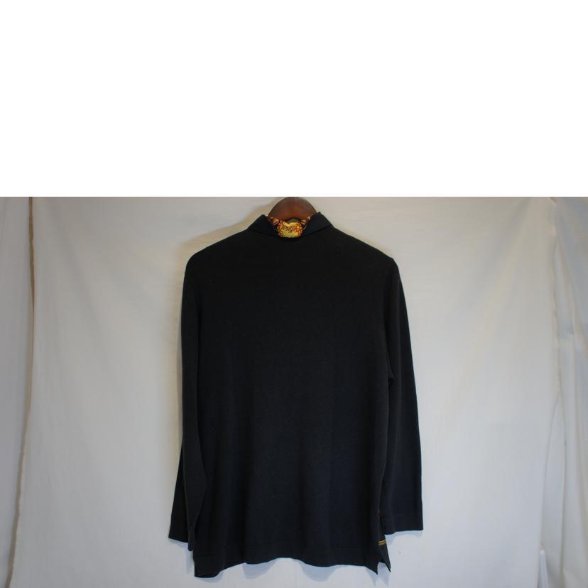 HERMES エルメス シルク切返し ニット HERMES エルメス 長袖 ニット 切り替え シルクシャツ スカーフ柄