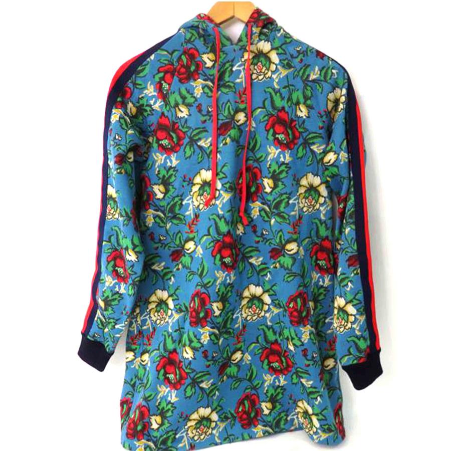 br>GUCCI グッチ/花柄マルチカラーワンピース/赤×青#XS/493496 br>GUCCI グッチ/花柄マルチカラーワンピース/赤×青#XS/493496