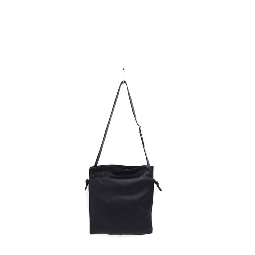 LOEWEロエベ/アナグラム/ナッパレザー巾着ショルダーバッグ/ブラック