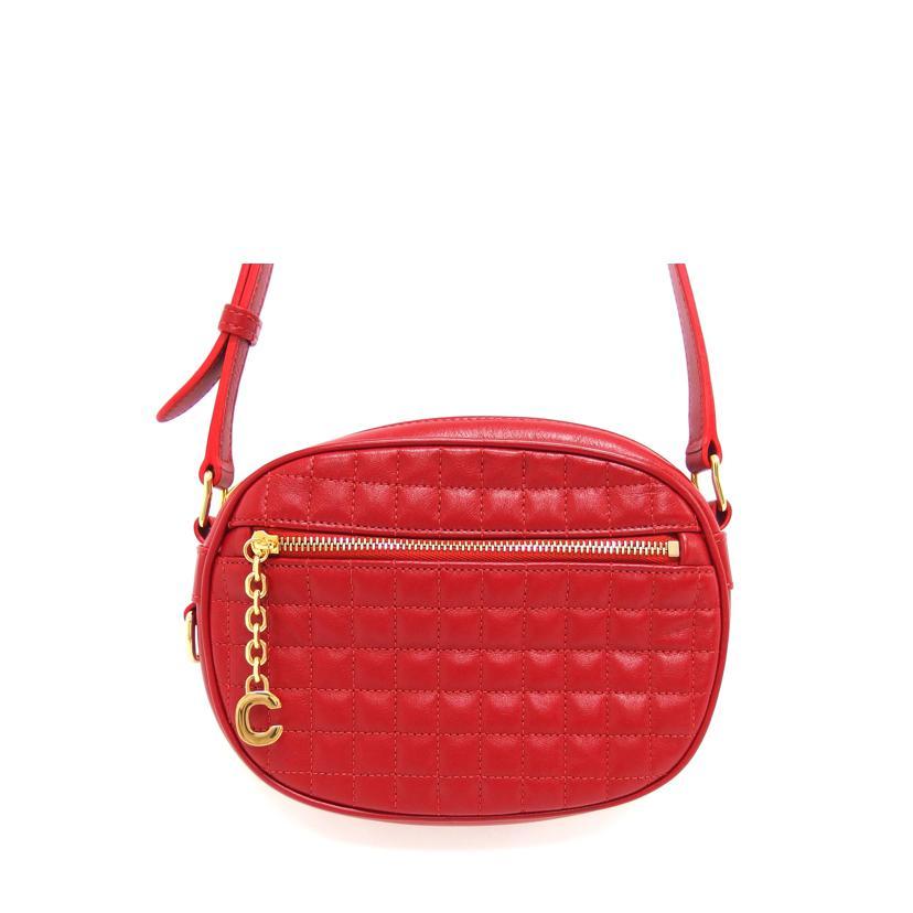 CELINE セリーヌ/Cチャーム スモールカメラバッグ/レッド/18836 /S・C******/ブランドバック/Aランク/84【中古】 CELINE（セリーヌ） セリーヌ/Cチャーム スモールカメラバッグ/レッド