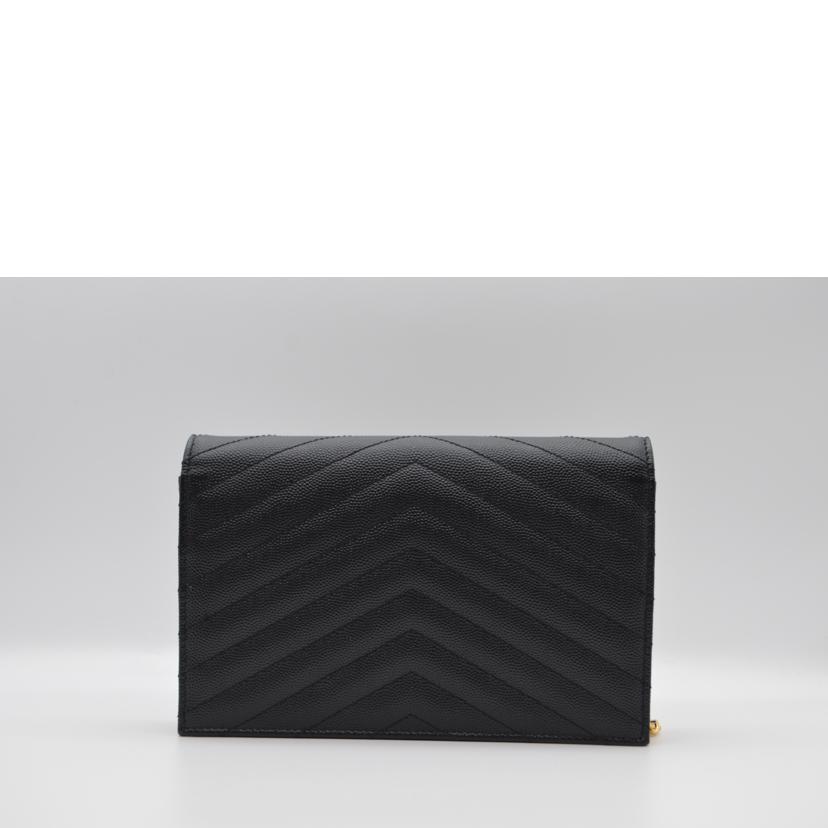 SAINT LAURENT サンローラン/モノグラムエンベロープチェーンレザーウォレット/ノワール/393953/121*/ブランドバック/SAランク/89【中古】 SAINT LAURENT サンローラン/モノグラムエンベロープチェーンレザー