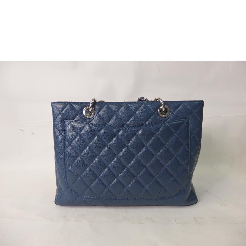 CHANEL シャネル/GSTトート/ココマーク/キャビアスキン/青系/シルバー 