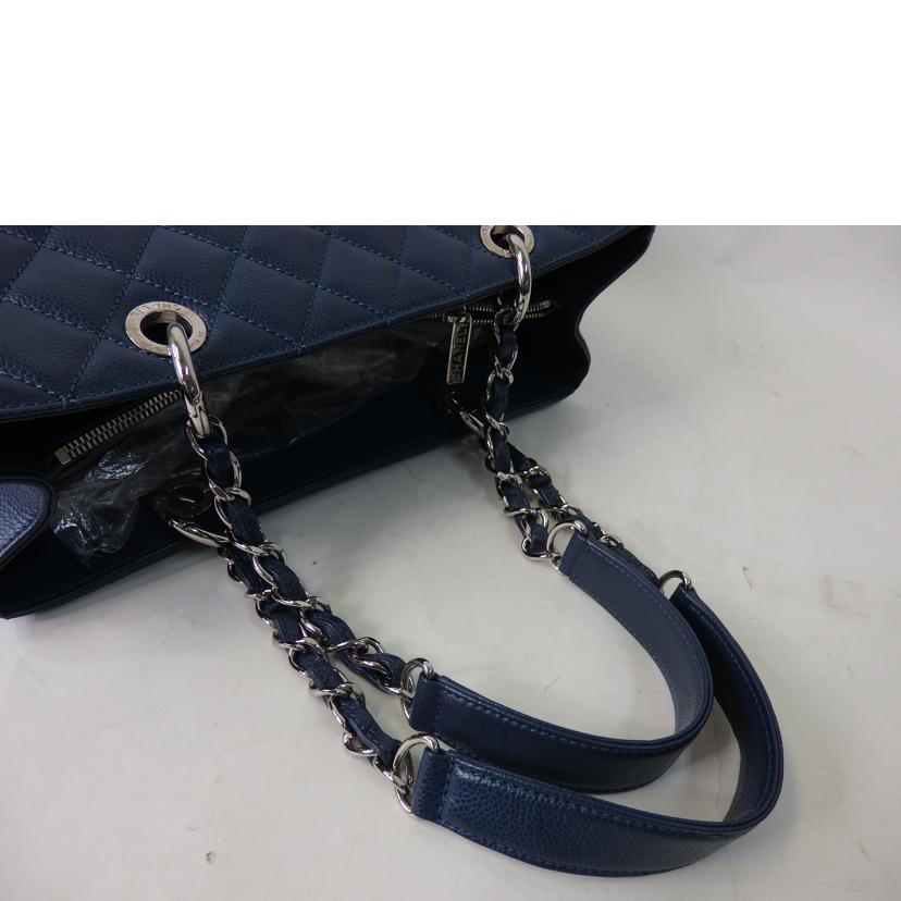 CHANEL シャネル/GSTトート/ココマーク/キャビアスキン/青系/シルバー 